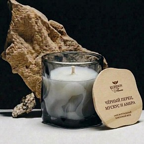 Свеча КРИСТАЛЛ Черный перец, мускус, амбра